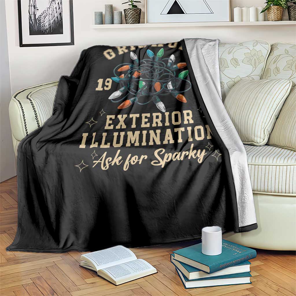Griswold Christmas Lights Throw Blanket Exterior Illumination Ask for Sparky Funny Holiday TS02 Print Your Wear