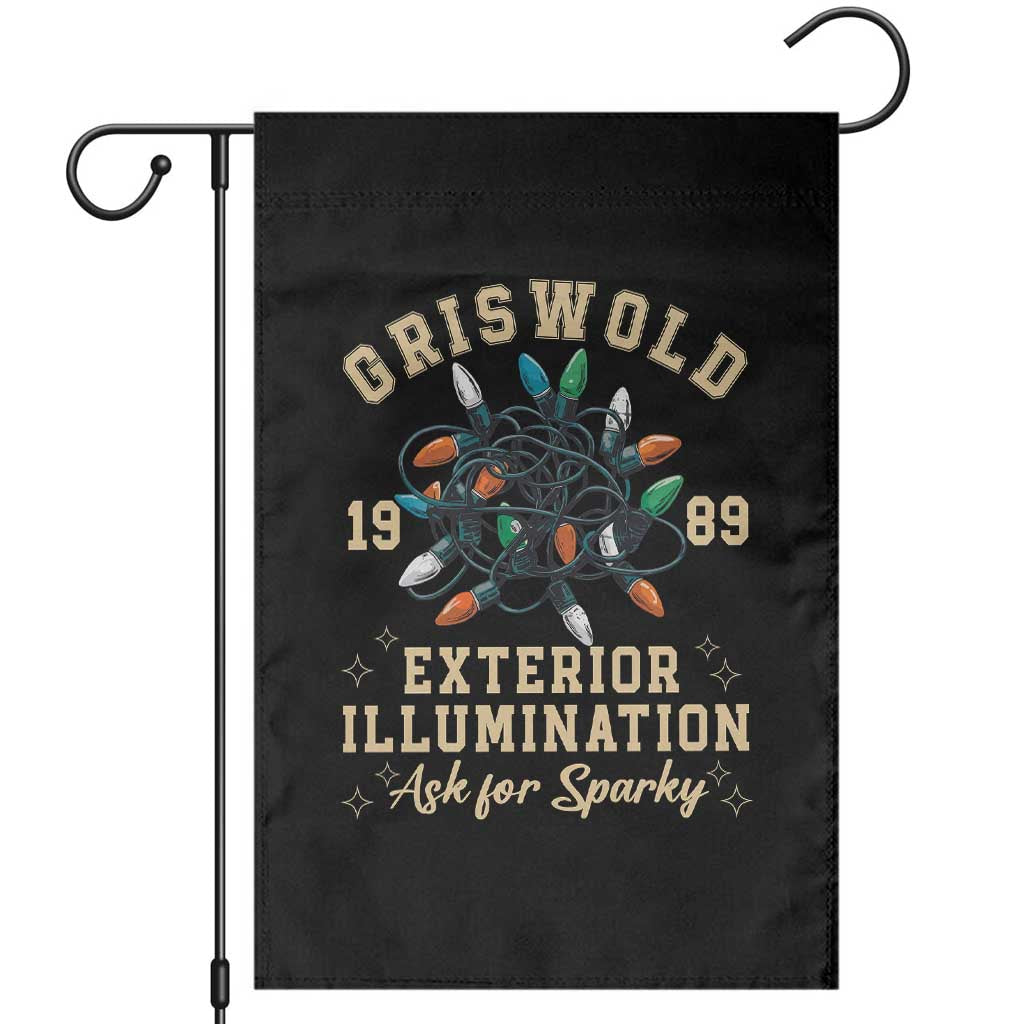 Griswold Christmas Lights Garden Flag Exterior Illumination Ask for Sparky Funny Holiday TS02 Black Print Your Wear