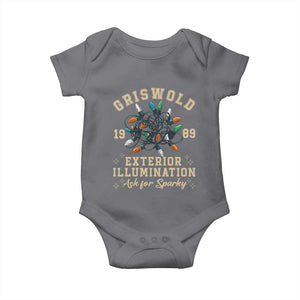 Griswold Christmas Lights Baby Onesie Exterior Illumination Ask for Sparky Funny Holiday TS02 Charcoal Print Your Wear