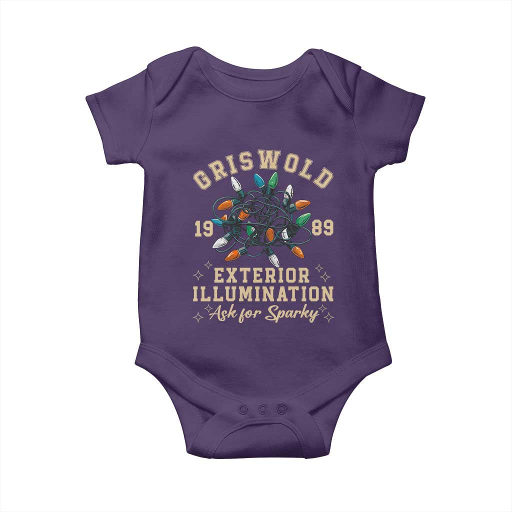 Griswold Christmas Lights Baby Onesie Exterior Illumination Ask for Sparky Funny Holiday TS02 Purple Print Your Wear