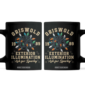 Griswold Christmas Lights Coffee Mug Exterior Illumination Ask for Sparky Funny Holiday TS02 Black Print Your Wear
