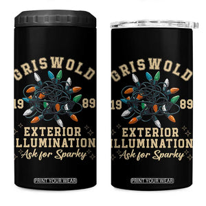 Griswold Christmas Lights 4 in 1 Can Cooler Tumbler Exterior Illumination Ask for Sparky Funny Holiday TS02 One Size: 16 oz Black Print Your Wear