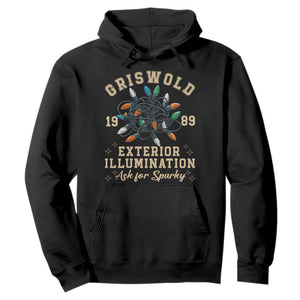 Griswold Christmas Lights Hoodie Exterior Illumination Ask for Sparky Funny Holiday TS02 Black Print Your Wear
