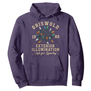 Griswold Christmas Lights Hoodie Exterior Illumination Ask for Sparky Funny Holiday TS02 Purple Print Your Wear