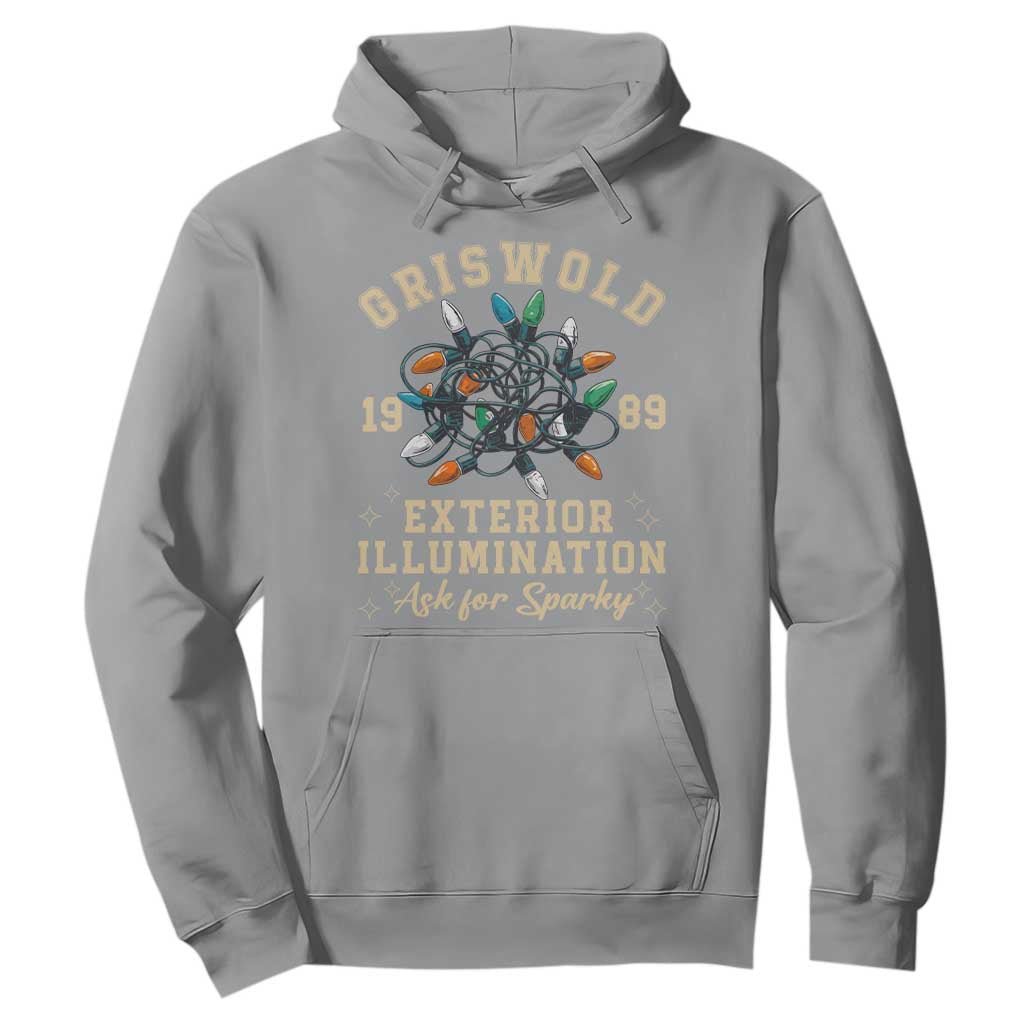 Griswold Christmas Lights Hoodie Exterior Illumination Ask for Sparky Funny Holiday TS02 Sport Gray Print Your Wear