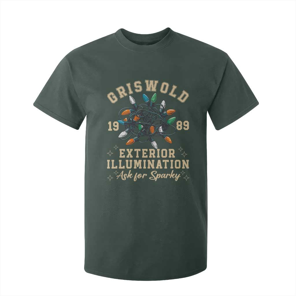 Griswold Christmas Lights T Shirt For Kid Exterior Illumination Ask for Sparky Funny Holiday TS02 Dark Forest Green Print Your Wear