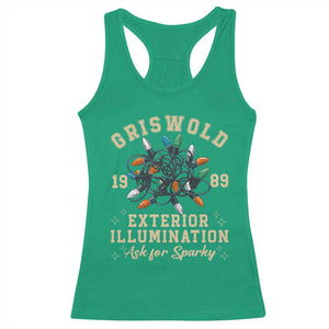 Griswold Christmas Lights Racerback Tank Top Exterior Illumination Ask for Sparky Funny Holiday TS02 Irish Green Print Your Wear