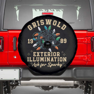Griswold Christmas Lights Spare Tire Cover Exterior Illumination Ask for Sparky Funny Holiday TS02 Black Print Your Wear