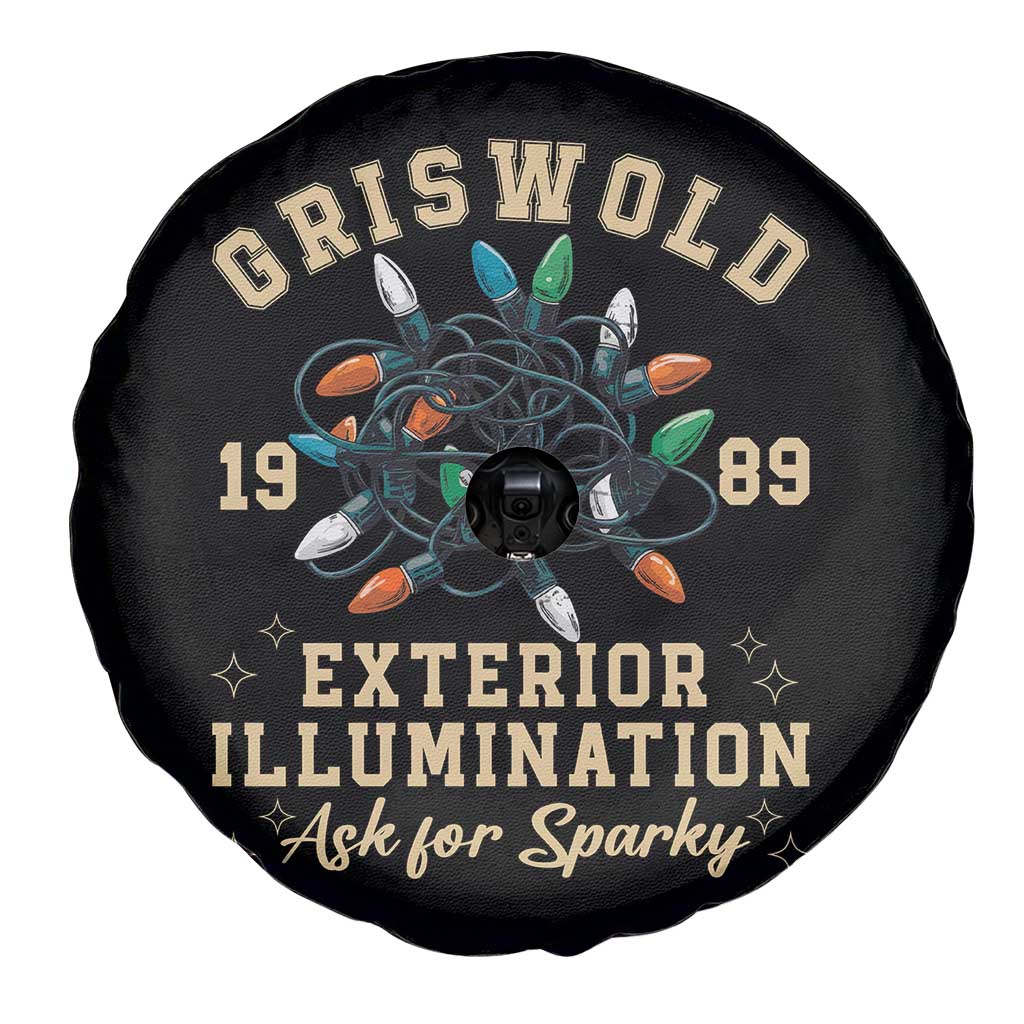 Griswold Christmas Lights Spare Tire Cover Exterior Illumination Ask for Sparky Funny Holiday TS02 Print Your Wear