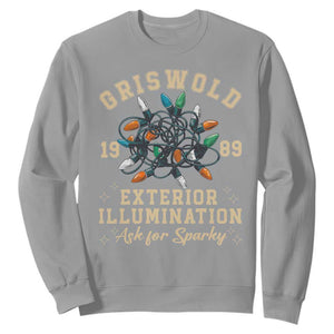 Griswold Christmas Lights Sweatshirt Exterior Illumination Ask for Sparky Funny Holiday TS02 Sport Gray Print Your Wear