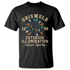 Griswold Christmas Lights T Shirt Exterior Illumination Ask for Sparky Funny Holiday TS02 Black Print Your Wear
