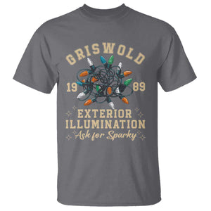 Griswold Christmas Lights T Shirt Exterior Illumination Ask for Sparky Funny Holiday TS02 Charcoal Print Your Wear