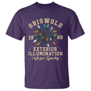Griswold Christmas Lights T Shirt Exterior Illumination Ask for Sparky Funny Holiday TS02 Purple Print Your Wear