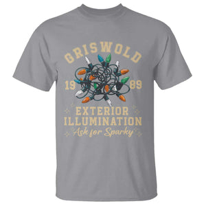 Griswold Christmas Lights T Shirt Exterior Illumination Ask for Sparky Funny Holiday TS02 Sport Gray Print Your Wear
