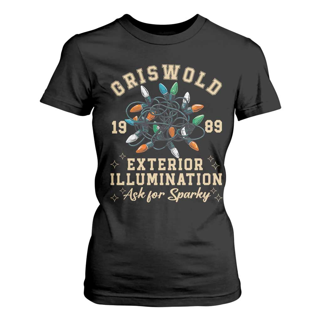 Griswold Christmas Lights T Shirt For Women Exterior Illumination Ask for Sparky Funny Holiday TS02 Black Print Your Wear