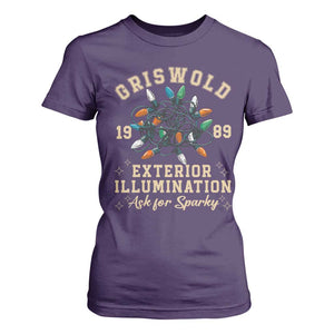 Griswold Christmas Lights T Shirt For Women Exterior Illumination Ask for Sparky Funny Holiday TS02 Purple Print Your Wear