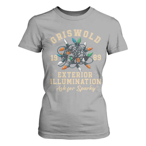 Griswold Christmas Lights T Shirt For Women Exterior Illumination Ask for Sparky Funny Holiday TS02 Sport Gray Print Your Wear