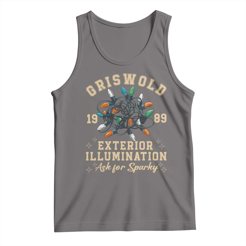 Griswold Christmas Lights Tank Top Exterior Illumination Ask for Sparky Funny Holiday TS02 Deep Heather Print Your Wear