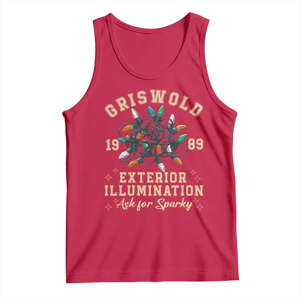 Griswold Christmas Lights Tank Top Exterior Illumination Ask for Sparky Funny Holiday TS02 Red Print Your Wear