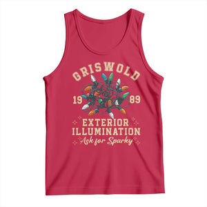 Griswold Christmas Lights Tank Top Exterior Illumination Ask for Sparky Funny Holiday TS02 Red Print Your Wear