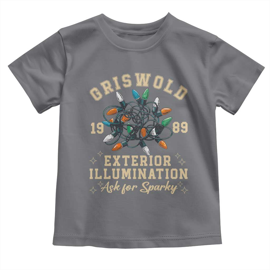 Griswold Christmas Lights Toddler T Shirt Exterior Illumination Ask for Sparky Funny Holiday TS02 Charcoal Print Your Wear