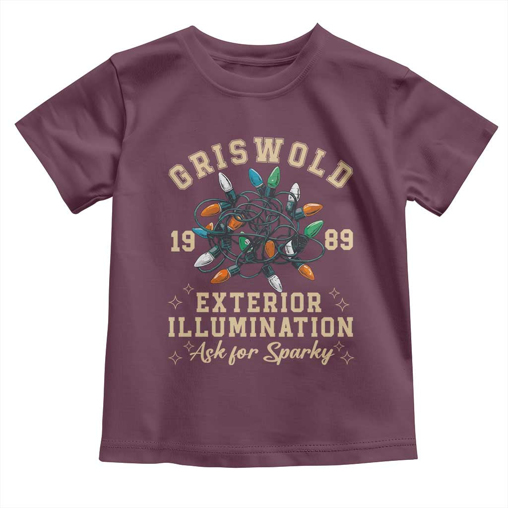 Griswold Christmas Lights Toddler T Shirt Exterior Illumination Ask for Sparky Funny Holiday TS02 Maroon Print Your Wear