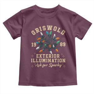 Griswold Christmas Lights Toddler T Shirt Exterior Illumination Ask for Sparky Funny Holiday TS02 Maroon Print Your Wear