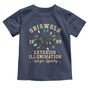 Griswold Christmas Lights Toddler T Shirt Exterior Illumination Ask for Sparky Funny Holiday TS02 Navy Print Your Wear