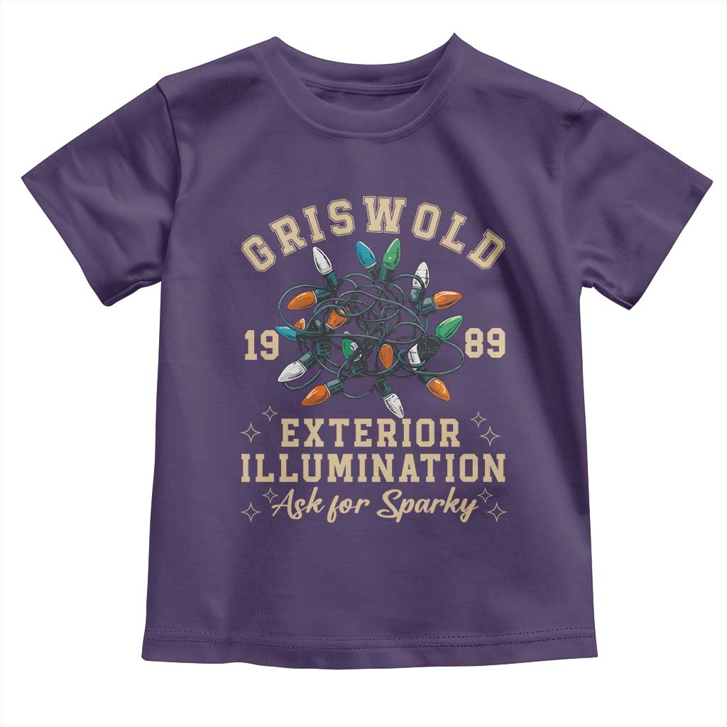 Griswold Christmas Lights Toddler T Shirt Exterior Illumination Ask for Sparky Funny Holiday TS02 Purple Print Your Wear