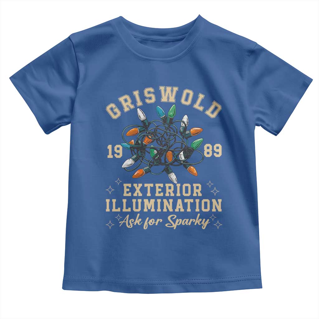 Griswold Christmas Lights Toddler T Shirt Exterior Illumination Ask for Sparky Funny Holiday TS02 Royal Blue Print Your Wear