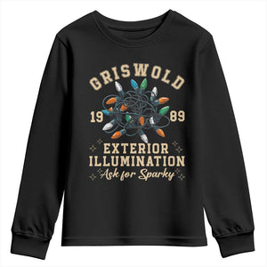 Griswold Christmas Lights Youth Sweatshirt Exterior Illumination Ask for Sparky Funny Holiday TS02 Black Print Your Wear