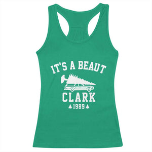 Funny Christmas It’s a Beaut Clark Racerback Tank Top Xmas Tree Disaster Griswold Family Holiday - Print Your Wear