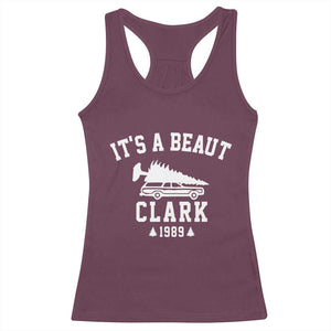 Funny Christmas Its a Beaut Clark Racerback Tank Top Xmas Tree Disaster Griswold Family Holiday TS02 Maroon Print Your Wear