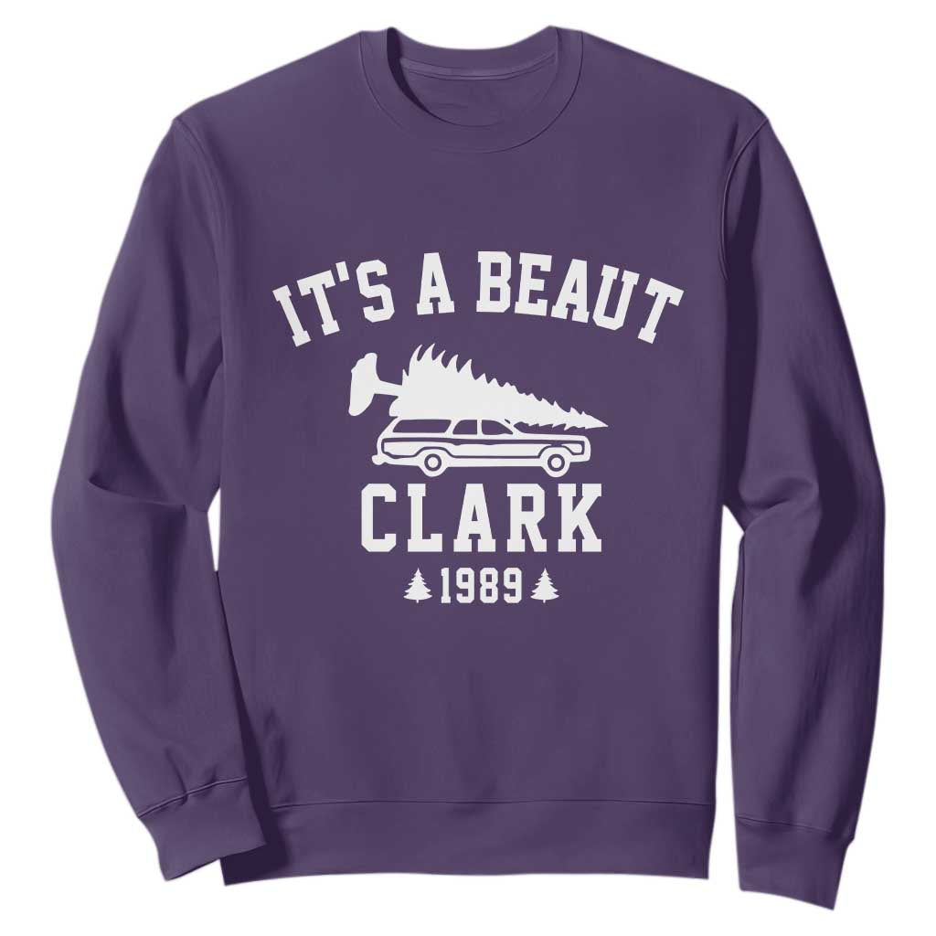 Funny Christmas Its a Beaut Clark Sweatshirt Xmas Tree Disaster Griswold Family Holiday TS02 Purple Print Your Wear