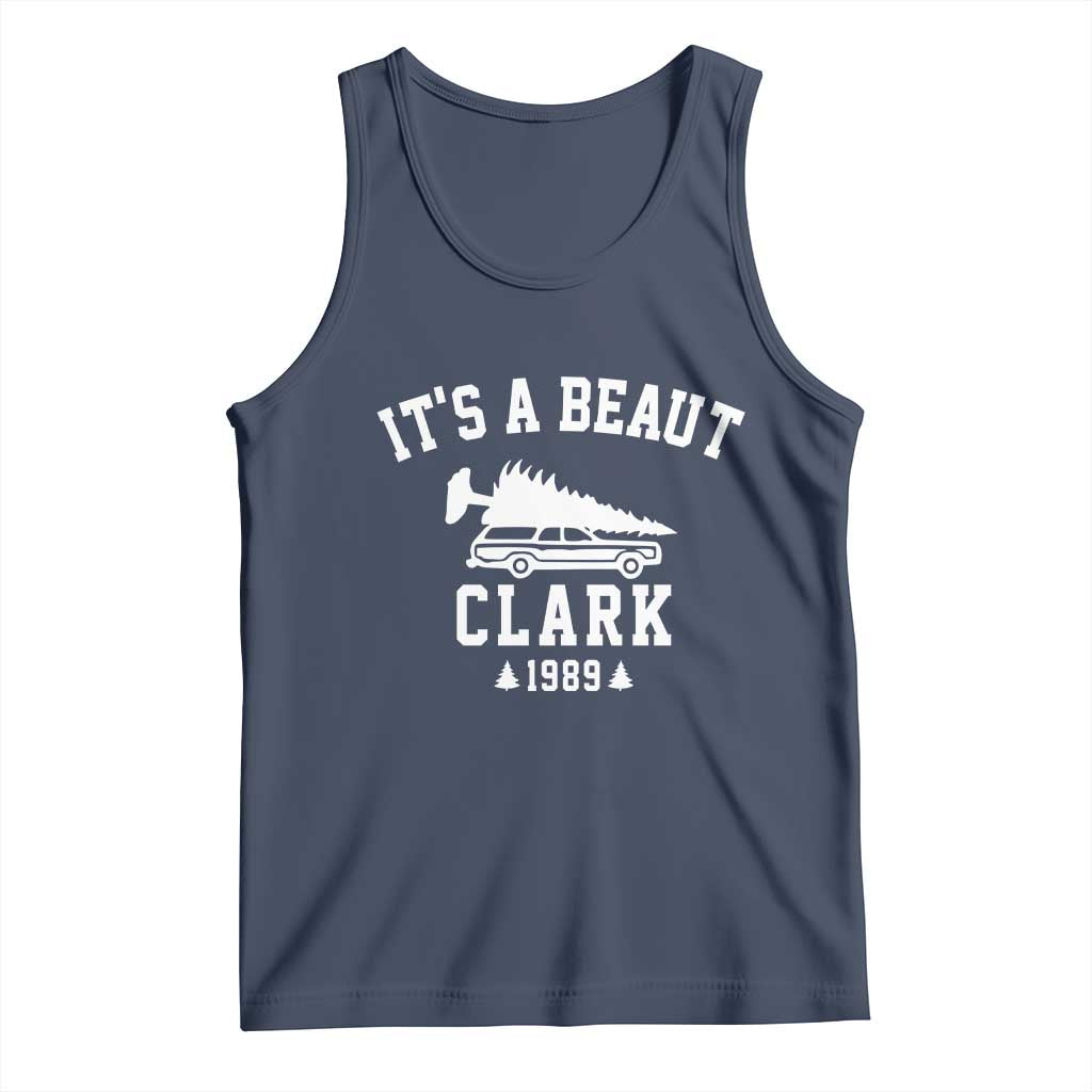 Funny Christmas Its a Beaut Clark Tank Top Xmas Tree Disaster Griswold Family Holiday TS02 Navy Print Your Wear