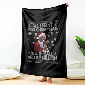 Funny Christmas Billy Meme Throw Blanket A 8 Ball and 2 Million Dollars Baby Uncle in Santa Suit TS02 Print Your Wear