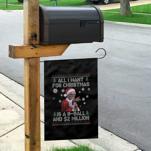 Funny Christmas Billy Meme Garden Flag A 8 Ball and 2 Million Dollars Baby Uncle in Santa Suit TS02 Print Your Wear