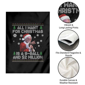 Funny Christmas Billy Meme Garden Flag A 8 Ball and 2 Million Dollars Baby Uncle in Santa Suit TS02 Print Your Wear
