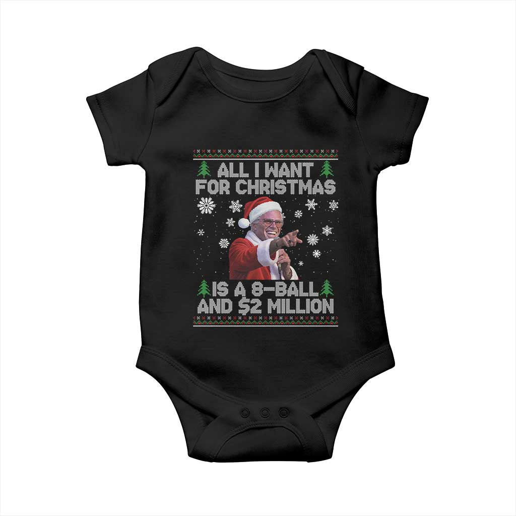 Funny Christmas Billy Meme Baby Onesie A 8 Ball and 2 Million Dollars Baby Uncle in Santa Suit TS02 Black Print Your Wear