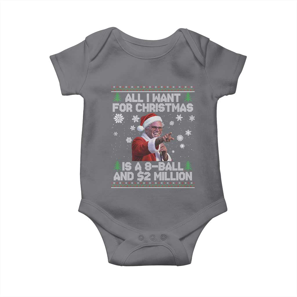 Funny Christmas Billy Meme Baby Onesie A 8 Ball and 2 Million Dollars Baby Uncle in Santa Suit TS02 Charcoal Print Your Wear