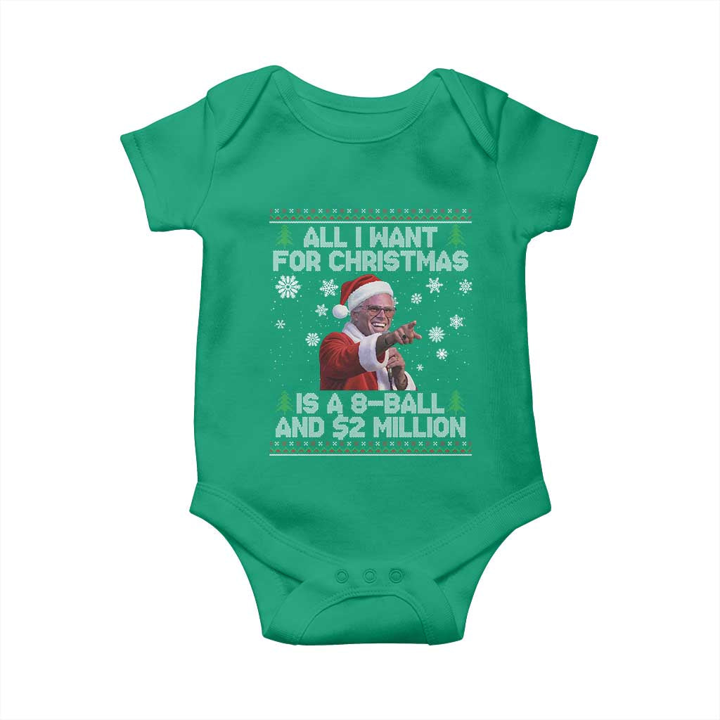Funny Christmas Billy Meme Baby Onesie A 8 Ball and 2 Million Dollars Baby Uncle in Santa Suit TS02 Irish Green Print Your Wear
