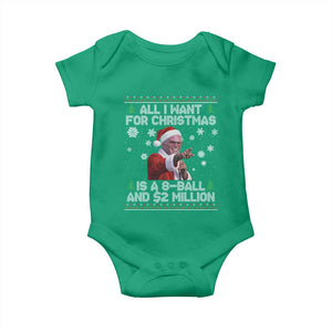 Funny Christmas Billy Meme Baby Onesie A 8 Ball and 2 Million Dollars Baby Uncle in Santa Suit TS02 Irish Green Print Your Wear