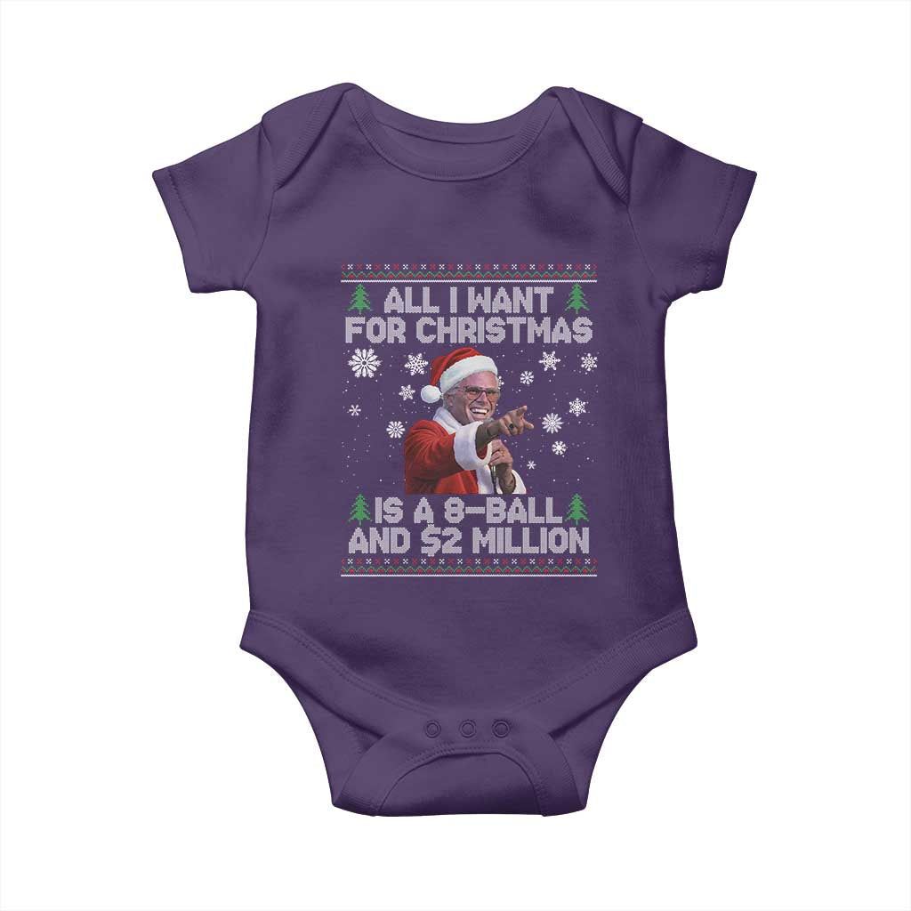 Funny Christmas Billy Meme Baby Onesie A 8 Ball and 2 Million Dollars Baby Uncle in Santa Suit TS02 Purple Print Your Wear