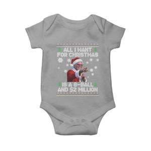 Funny Christmas Billy Meme Baby Onesie A 8 Ball and 2 Million Dollars Baby Uncle in Santa Suit TS02 Sport Gray Print Your Wear