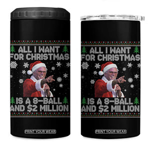 Funny Christmas Billy Meme 4 in 1 Can Cooler Tumbler A 8 Ball and 2 Million Dollars Baby Uncle in Santa Suit TS02 One Size: 16 oz Black Print Your Wear