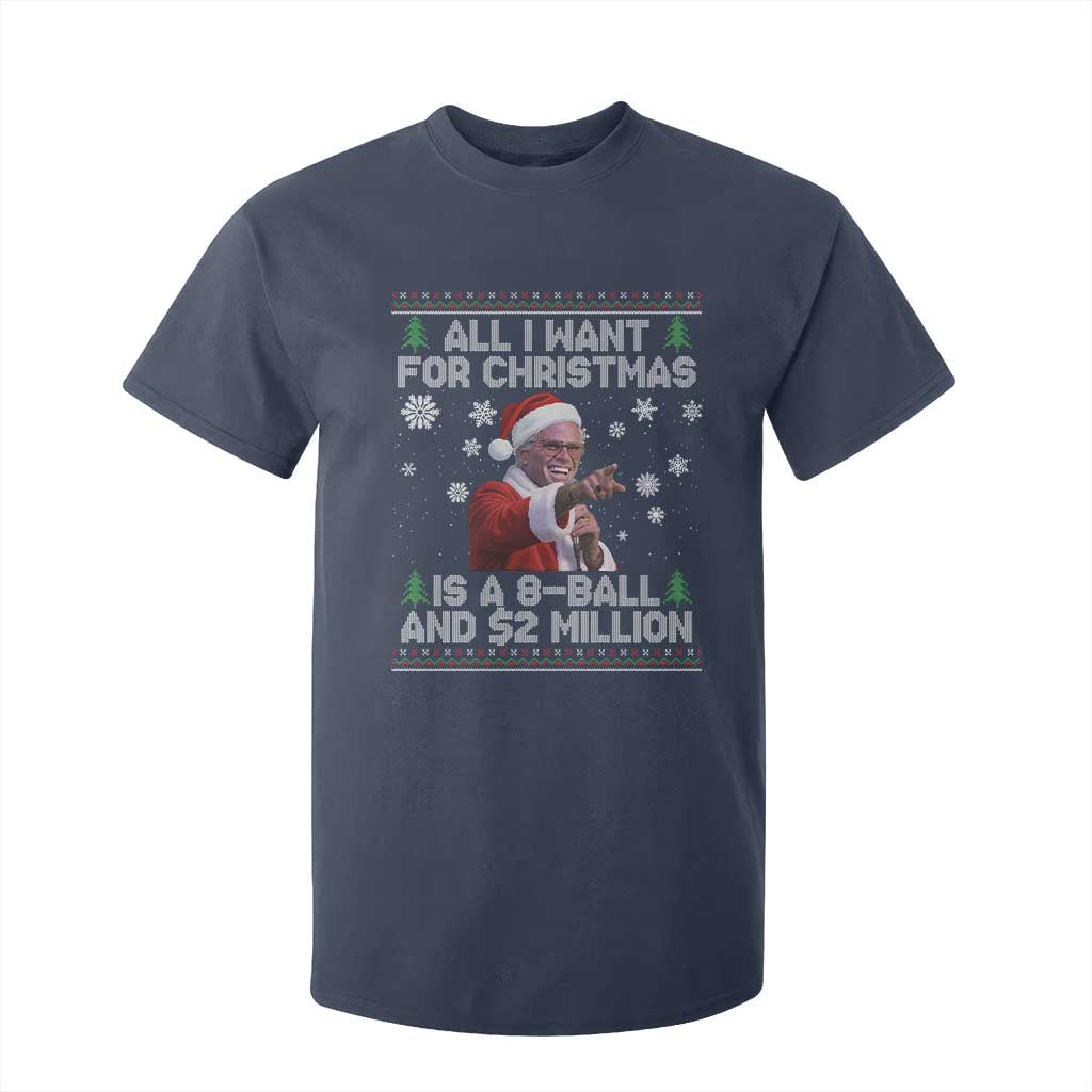 Funny Christmas Billy Meme T Shirt For Kid A 8 Ball and 2 Million Dollars Baby Uncle in Santa Suit TS02 Navy Print Your Wear