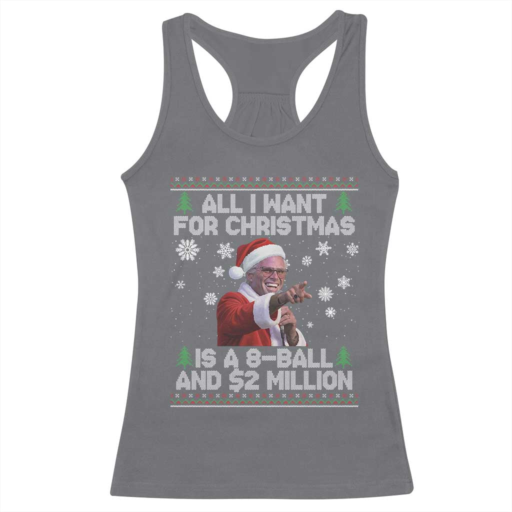 Funny Christmas Billy Meme Racerback Tank Top A 8 Ball and 2 Million Dollars Baby Uncle in Santa Suit TS02 Charcoal Print Your Wear