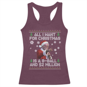 Funny Christmas Billy Meme Racerback Tank Top A 8 Ball and 2 Million Dollars Baby Uncle in Santa Suit TS02 Maroon Print Your Wear