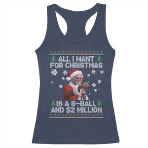 Funny Christmas Billy Meme Racerback Tank Top A 8 Ball and 2 Million Dollars Baby Uncle in Santa Suit TS02 Navy Print Your Wear