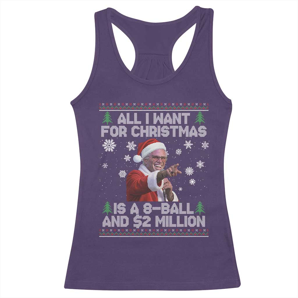 Funny Christmas Billy Meme Racerback Tank Top A 8 Ball and 2 Million Dollars Baby Uncle in Santa Suit TS02 Purple Print Your Wear